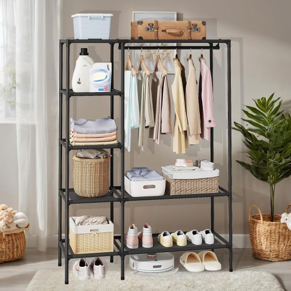 Dttwacoyh Portable Wardrobe Closet with Multi-Functional Segmentation, Large Capacity，50.2W x 17.5D x 70.8H inches，Metal Closet, Suitable for Bedroom,Checkroom, Living Room，Black - Image 3