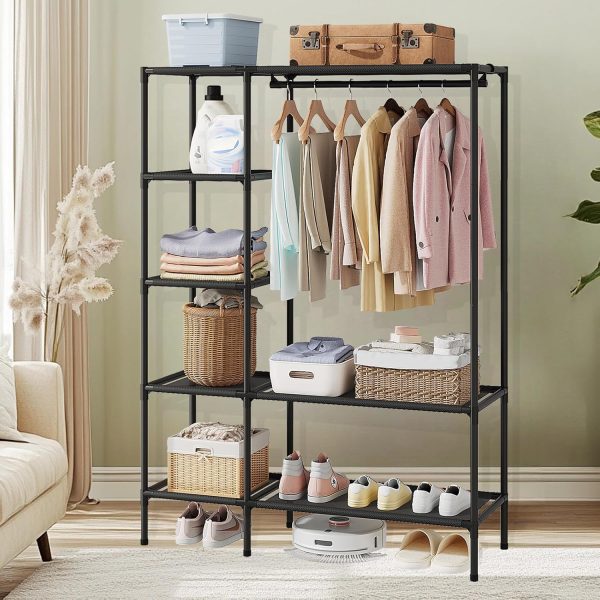 Dttwacoyh Portable Wardrobe Closet with Multi-Functional Segmentation, Large Capacity，50.2W x 17.5D x 70.8H inches，Metal Closet, Suitable for Bedroom,Checkroom, Living Room，Black - Image 4