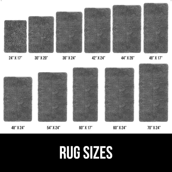 GORILLA GRIP Bath Rug Mat, Thick Soft Absorbent Chenille, Quick Dry Microfiber Mats, Rubber Backing Machine Washable Shower Floor Rugs, Bathmat Runner, Bathroom Home Decor Accessories, 24x17, Grey - Image 6