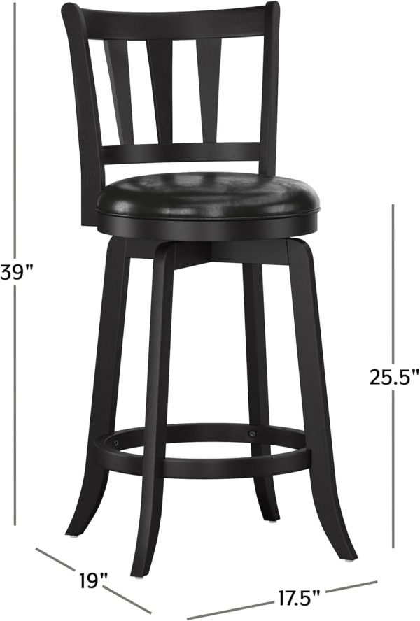 Hillsdale Presque Isle Swivel Stool, Counter Height, Black - Image 3