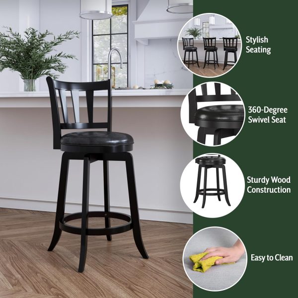 Hillsdale Presque Isle Swivel Stool, Counter Height, Black - Image 4