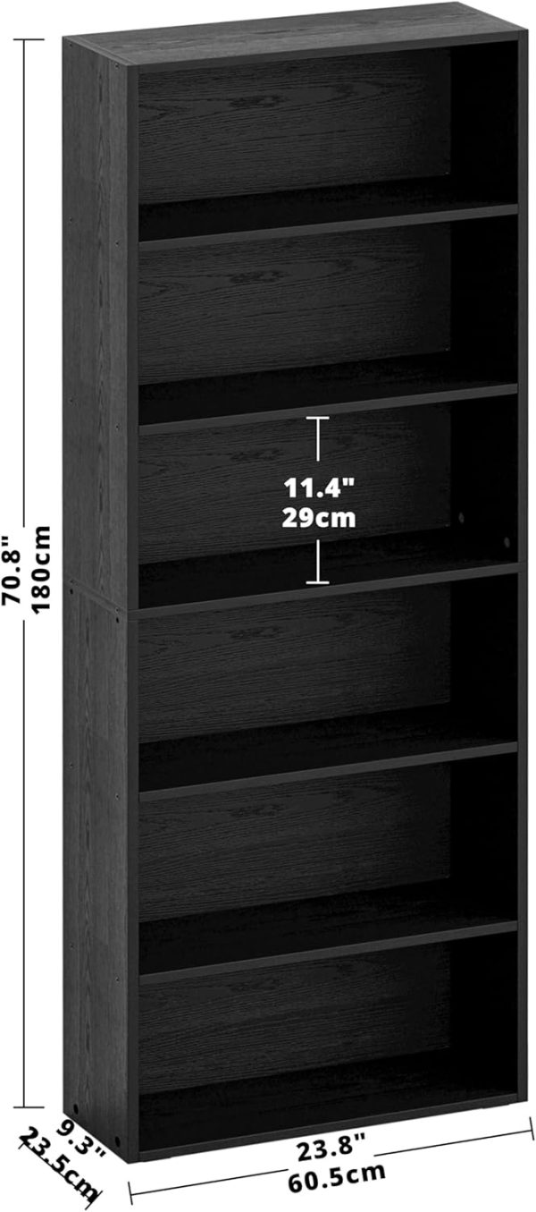 IRONCK Bookshelves and Bookcases Floor Standing 6 Tiers Display Storage Shelves 70 in Tall Bookcase Home Decor Furniture for Home Office, Living Room, Bed Room - Image 3