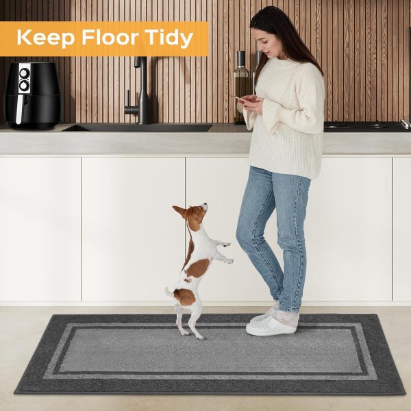 Kitchen Rugs 24" x 36", Non-Slip Machine Washable Kitchen Runner Rugs Floor Mats, Absorbent Comfort Standing Mats for Kitchen, Sink, Laundry and Hallway, Light Grey & Dark Grey - Image 5