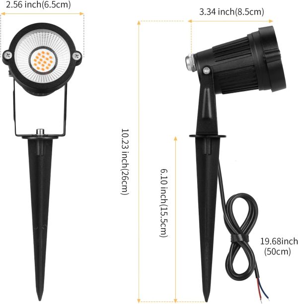 Low Voltage Landscape Lights Outdoor: 7W 700LM LED Landscape Lighting with Connectors for Tree Garden Yard Pathway | 12V 24V Warm White 2700K Spotlights | IP65 Waterproof | 6 Pack - Image 5