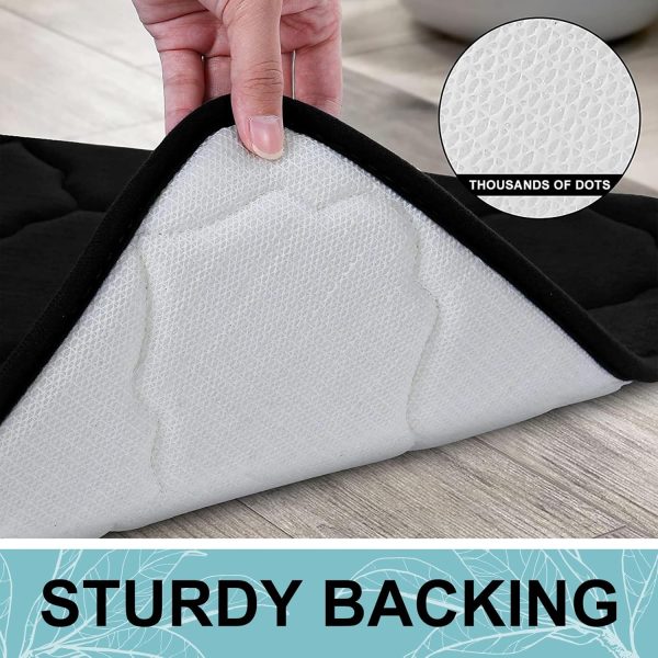 OLANLY Memory Foam Bath Mat Rug 30x20, Ultra Soft Non Slip and Absorbent Bathroom Rug, Machine Wash Dry, Comfortable, Thick Bath Rug Carpet for Bathroom Floor, Tub and Shower, Black - Image 5
