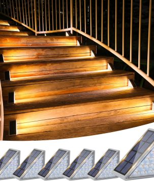 VOLISUN Solar Stair Lights 6 Pack, Solar Step Lights Outdoor Waterproof IP67, LED Outdoor Step Light,Outdoor Light Decor for Garden Stair, Deck, Front Step, Front Porch, and Patio（3000K）